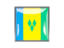 Сент-Винсент и Гренадины. Квадратная иконка с металлической рамкой. Скачать иллюстрацию.