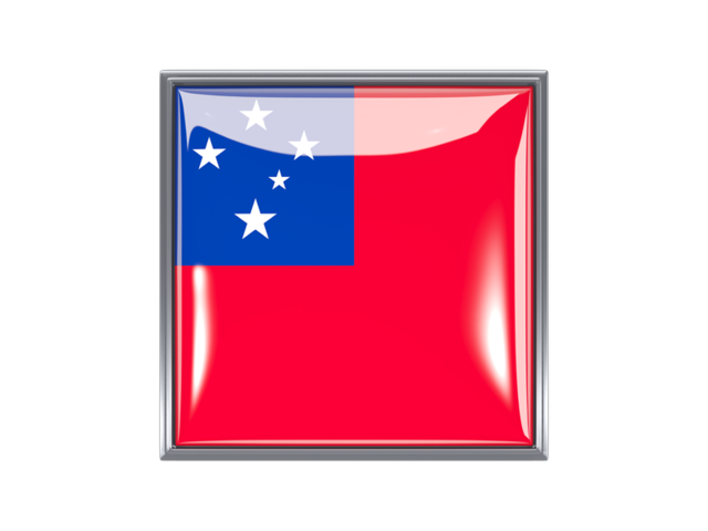 Metal framed square icon. Download flag icon of Samoa at PNG format