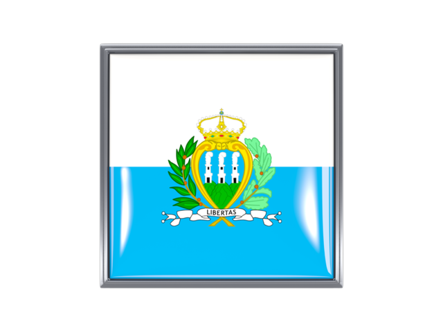 Metal framed square icon. Download flag icon of San Marino at PNG format