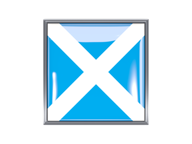 Metal framed square icon. Download flag icon of Scotland at PNG format