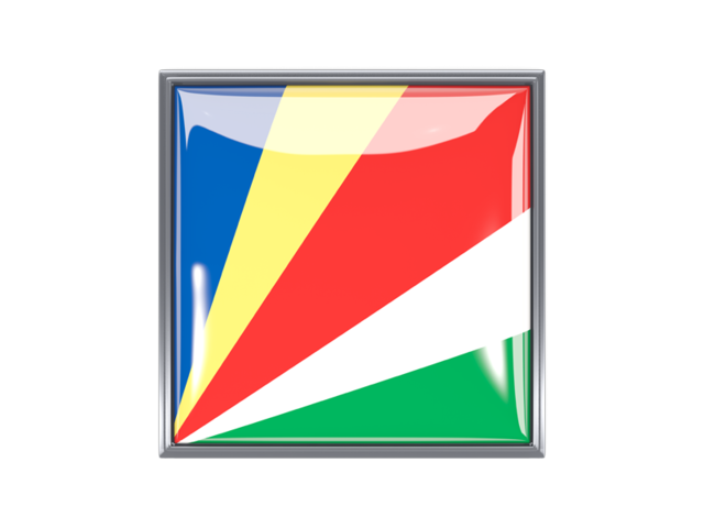 Metal framed square icon. Download flag icon of Seychelles at PNG format