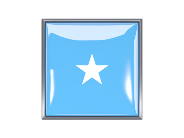 Metal framed square icon. Download flag icon of Somalia at PNG format