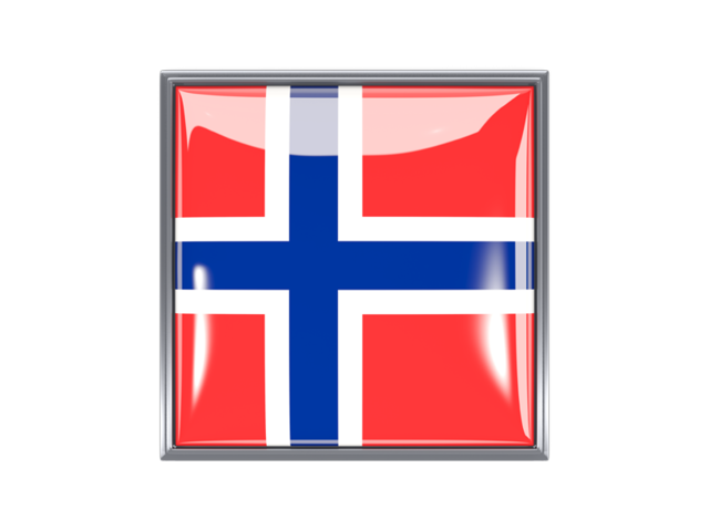 Metal framed square icon. Download flag icon of Svalbard and Jan Mayen at PNG format