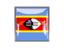 Swaziland. Metal framed square icon. Download icon.