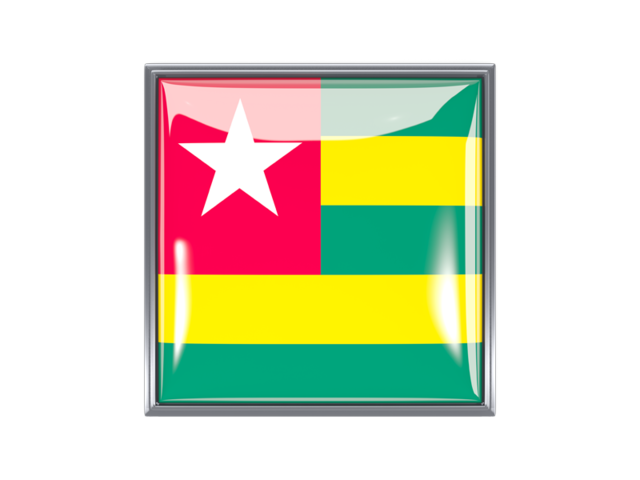 Metal framed square icon. Download flag icon of Togo at PNG format