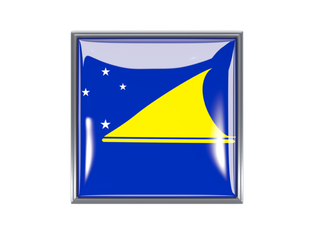 Metal framed square icon. Download flag icon of Tokelau at PNG format
