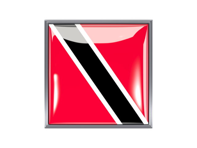 Квадратная иконка с металлической рамкой. Скачать флаг. Тринидад и Тобаго