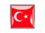 Turkey. Metal framed square icon. Download icon.