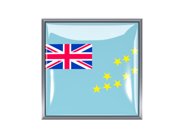 Metal framed square icon. Download flag icon of Tuvalu at PNG format