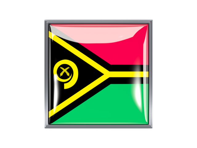 Metal framed square icon. Download flag icon of Vanuatu at PNG format