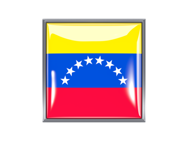 Metal framed square icon. Download flag icon of Venezuela at PNG format