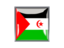 Western Sahara. Metal framed square icon. Download icon.