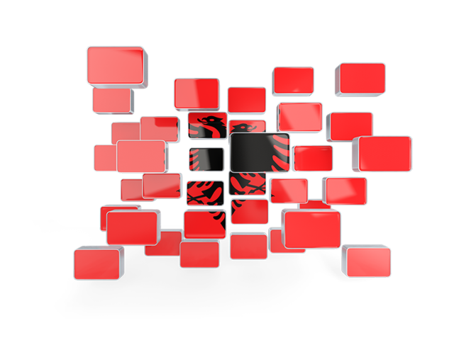 Square mosaic background. Download flag icon of Albania at PNG format