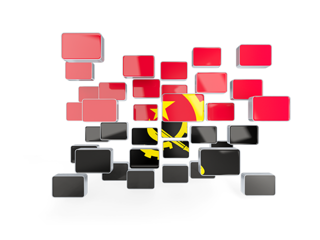 Square mosaic background. Download flag icon of Angola at PNG format