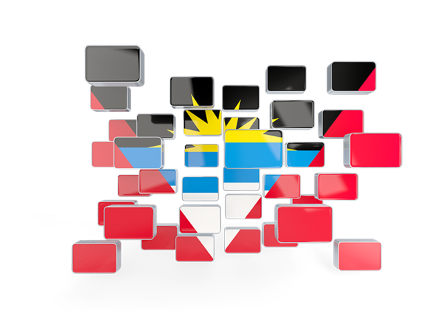 Square mosaic background. Download flag icon of Antigua and Barbuda at PNG format