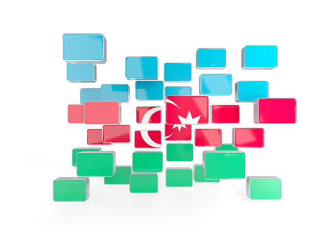 Square mosaic background. Download flag icon of Azerbaijan at PNG format