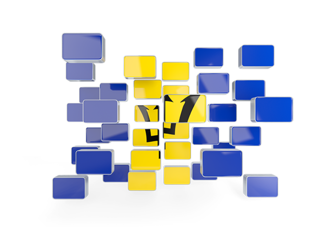 Square mosaic background. Download flag icon of Barbados at PNG format