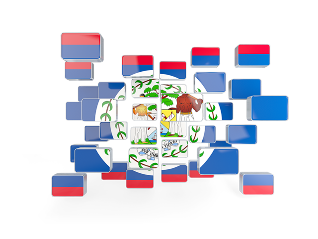 Square mosaic background. Download flag icon of Belize at PNG format