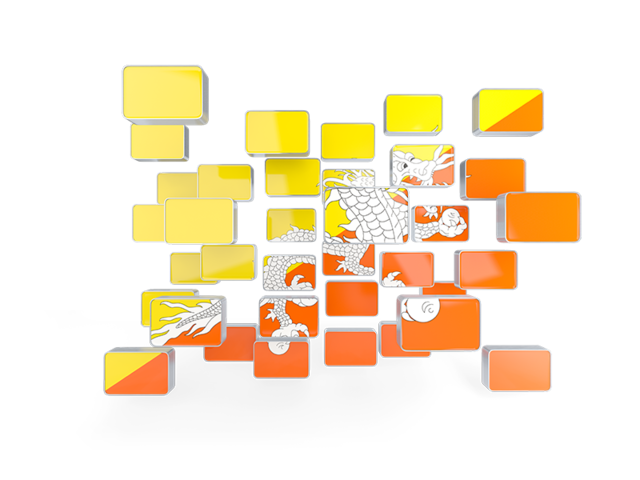 Square mosaic background. Download flag icon of Bhutan at PNG format