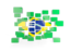 Brazil. Square mosaic background. Download icon.