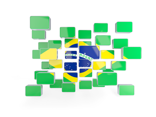 Square mosaic background. Download flag icon of Brazil at PNG format