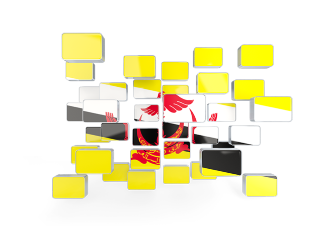Square mosaic background. Download flag icon of Brunei at PNG format