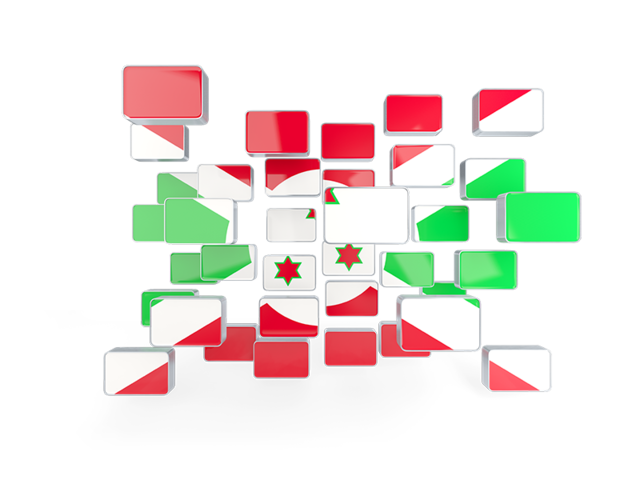 Square mosaic background. Download flag icon of Burundi at PNG format