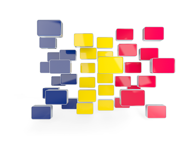 Square mosaic background. Download flag icon of Chad at PNG format