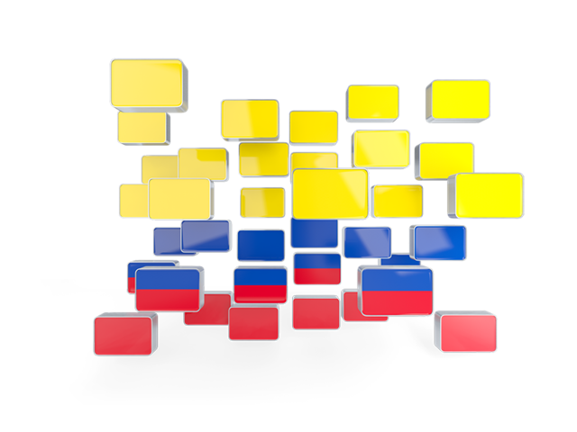 Square mosaic background. Download flag icon of Colombia at PNG format