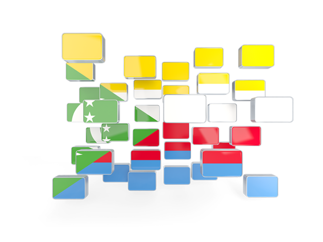 Square mosaic background. Download flag icon of Comoros at PNG format