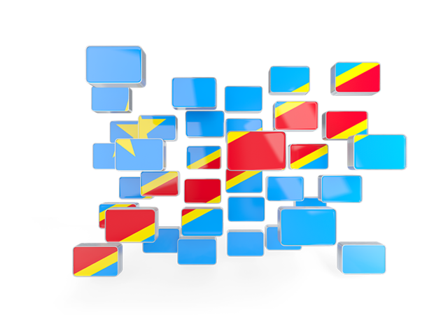 Square mosaic background. Download flag icon of Democratic Republic of the Congo at PNG format