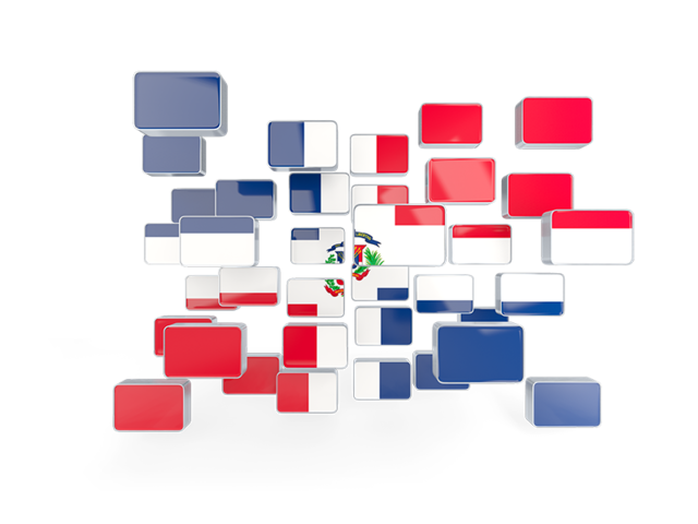 Square mosaic background. Download flag icon of Dominican Republic at PNG format