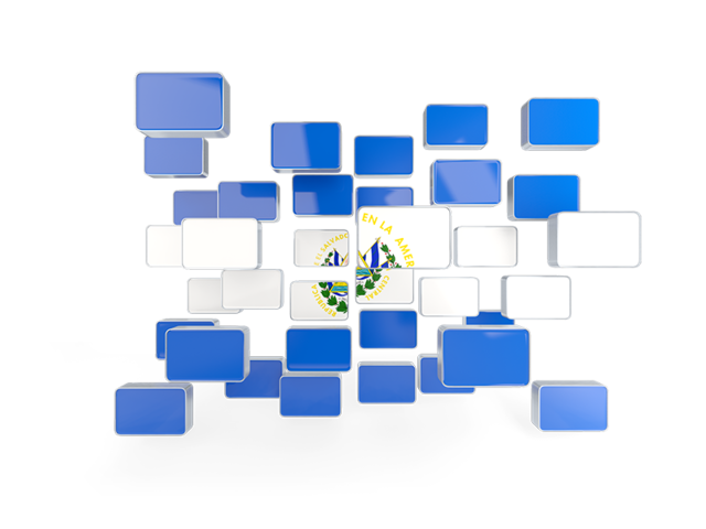 Square mosaic background. Download flag icon of El Salvador at PNG format