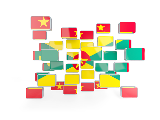 Square mosaic background. Download flag icon of Grenada at PNG format