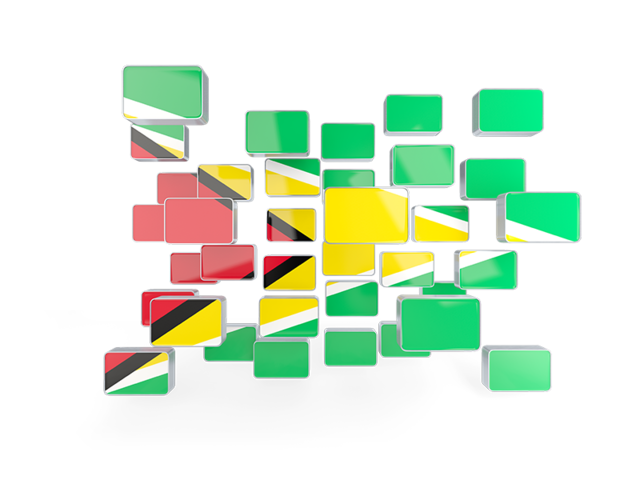 Square mosaic background. Download flag icon of Guyana at PNG format