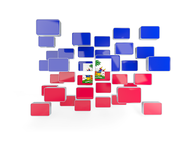 Square mosaic background. Download flag icon of Haiti at PNG format