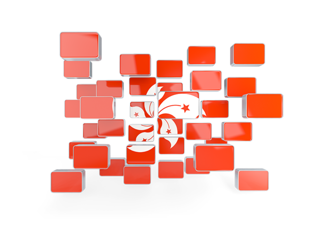 Square mosaic background. Download flag icon of Hong Kong at PNG format