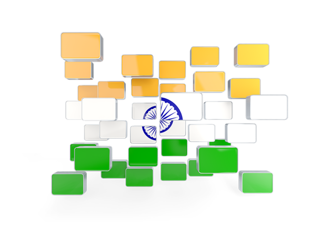 Square mosaic background. Download flag icon of India at PNG format