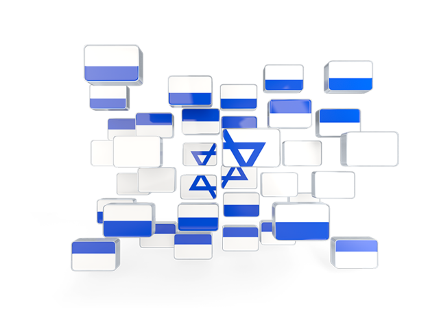 Квадратная мозаика. Скачать флаг. Израиль