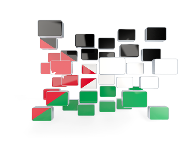 Square mosaic background. Download flag icon of Jordan at PNG format