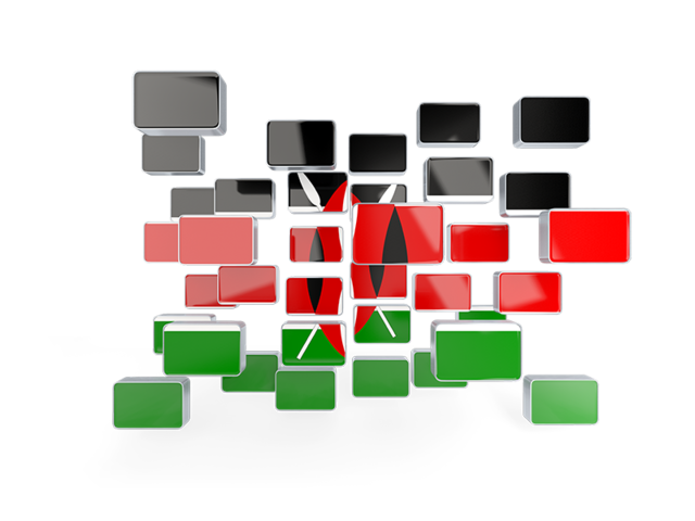 Square mosaic background. Download flag icon of Kenya at PNG format