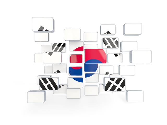 Square mosaic background. Download flag icon of South Korea at PNG format