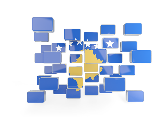 Square mosaic background. Download flag icon of Kosovo at PNG format