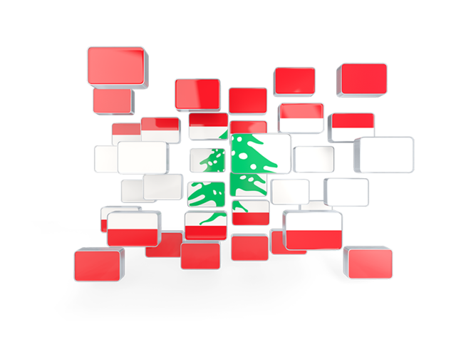 Square mosaic background. Download flag icon of Lebanon at PNG format
