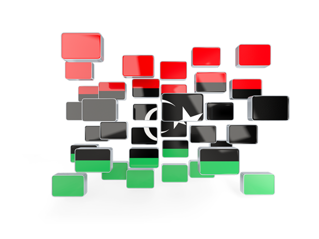 Square mosaic background. Download flag icon of Libya at PNG format
