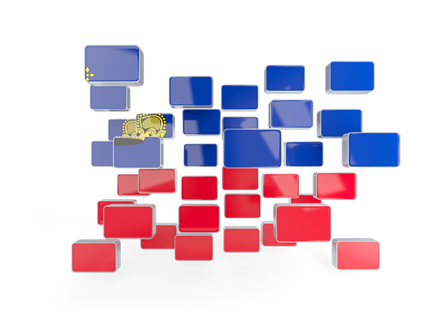 Square mosaic background. Download flag icon of Liechtenstein at PNG format