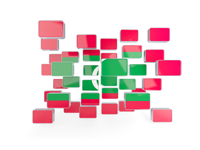 Square mosaic background. Download flag icon of Maldives at PNG format