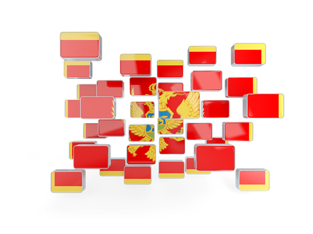 Square mosaic background. Download flag icon of Montenegro at PNG format