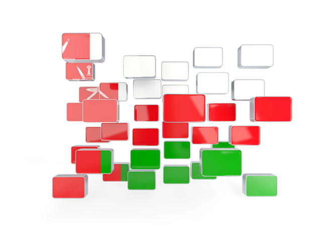 Square mosaic background. Download flag icon of Oman at PNG format