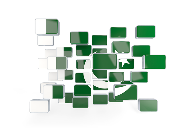 Square mosaic background. Download flag icon of Pakistan at PNG format